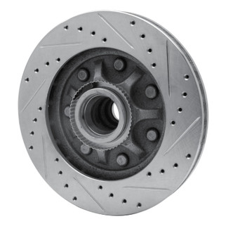 R1 97-04 Ford F-250 2WD (Excl Super Duty) Front Left Drilled & Slotted Silver Brake Rotor