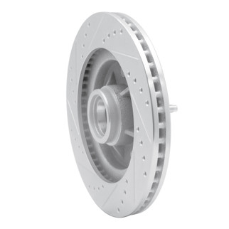 R1 97-99 Ford F-150 RWD Front Right Drilled & Slotted Silver Brake Rotor