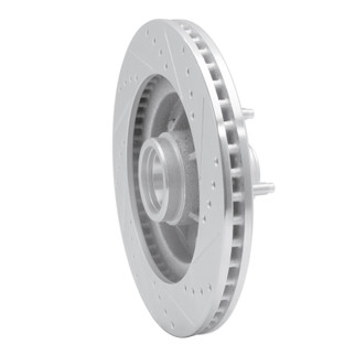 R1 97-99 Ford F-150 RWD Front Left Drilled & Slotted Silver Brake Rotor