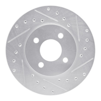 R1 83-88 Chrysler Executive Sedan Front Right Drilled & Slotted Silver Brake Rotor