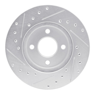R1 83-88 Chrysler Executive Sedan Front Right Drilled & Slotted Silver Brake Rotor