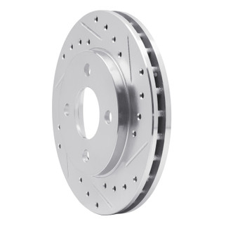 R1 81-87 Chrysler Town & Country Front Right Drilled & Slotted Silver Brake Rotor