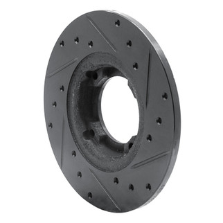 R1 80-82 Toyota Tercel Front Left Drilled & Slotted Black Brake Rotor