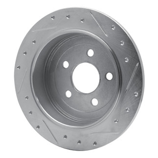 R1 95-03 Ford Windstar Rear Left Drilled & Slotted Silver Brake Rotor