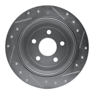 R1 95-03 Ford Windstar Rear Left Drilled & Slotted Silver Brake Rotor