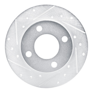 R1 89-91 Audi 100 Quattro Rear Left Drilled & Slotted Silver Brake Rotor