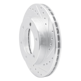R1 01-04 Honda Passport Front Right Drilled & Slotted Silver Brake Rotor