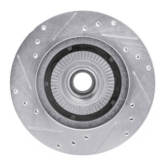 R1 91-94 Ford Explorer Front Right Drilled & Slotted Silver Brake Rotor