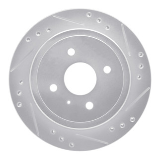 R1 83-89 Isuzu Impulse Rear Right Drilled & Slotted Silver Brake Rotor