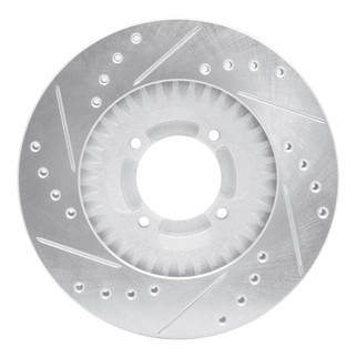 R1 83-89 Isuzu Impulse Front Right Drilled & Slotted Silver Brake Rotor