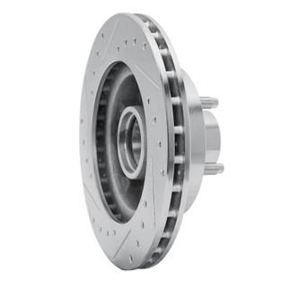 R1 86-92 Ford BRONCO II Front Right Drilled & Slotted Silver Brake Rotor