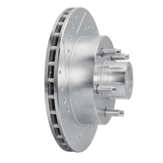 R1 86-92 Ford Explorer Front Left Drilled & Slotted Silver Brake Rotor