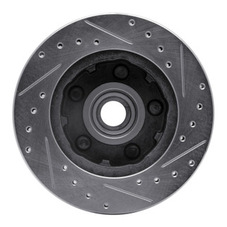 R1 86-92 Ford Explorer Front Left Drilled & Slotted Silver Brake Rotor