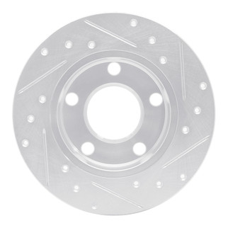 R1 85-00 Audi 5000S Quattro Rear Left Drilled & Slotted Silver Brake Rotor