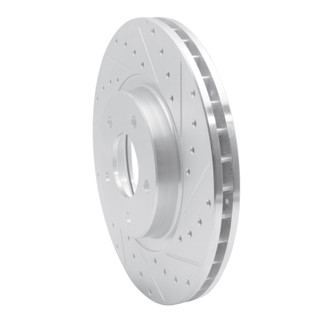 R1 98-06 Jaguar XJR Front Right Drilled & Slotted Silver Brake Rotor