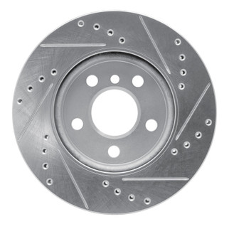 R1 14-24 Mini Cooper (Excl Clubman) Front Left Drilled & Slotted Silver Brake Rotor
