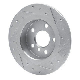 R1 14-25 BMW i3 Rear Left Drilled & Slotted Silver Brake Rotor