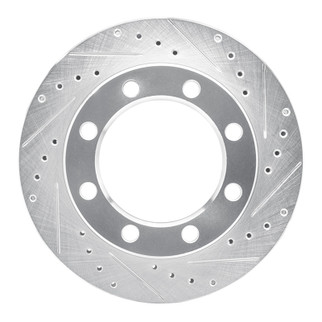 R1 80-94 Ford F-250 4WD (Excl Super Duty) Front Right Drilled & Slotted Silver Brake Rotor