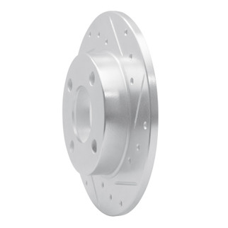 R1 84-95 Audi 90 Quattro Rear Right Drilled & Slotted Silver Brake Rotor