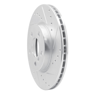 R1 14-21 Mini Cooper (Excl Clubman) Front Right Drilled & Slotted Silver Brake Rotor