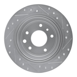 R1 90-95 Jaguar XJRS Rear Left Drilled & Slotted Silver Brake Rotor