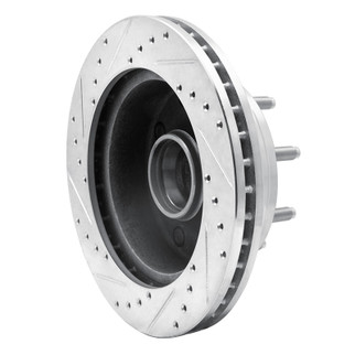 R1 80-85 Ford E-350 Econoline Club Wagon Front Right Drilled & Slotted Silver Brake Rotor