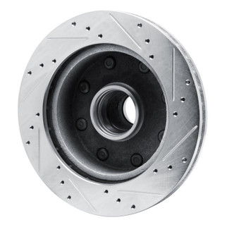 R1 80-85 Ford E-250 Econoline Front Left Drilled & Slotted Silver Brake Rotor