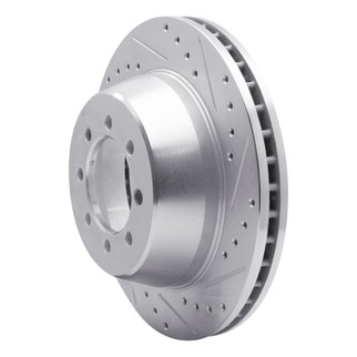 R1 75-94 Ford E-350 Econoline Front Right Drilled & Slotted Silver Brake Rotor