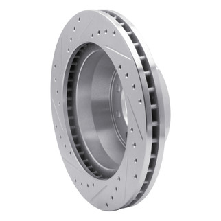 R1 75-94 Ford E-350 Econoline Front Right Drilled & Slotted Silver Brake Rotor