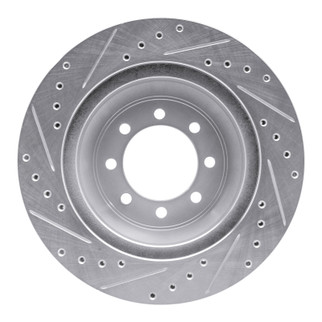 R1 75-94 Ford E-350 Econoline Front Right Drilled & Slotted Silver Brake Rotor