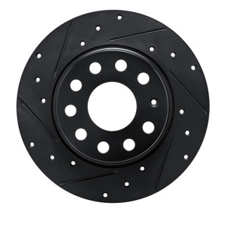 R1 17-25 Audi Q2 (Mexico) Rear Left Drilled & Slotted Black Brake Rotor