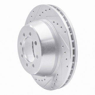 R1 75-94 Ford E-350 Econoline Club Wagon Front Left Drilled & Slotted Silver Brake Rotor
