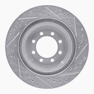 R1 75-94 Ford E-350 Econoline Club Wagon Front Left Drilled & Slotted Silver Brake Rotor
