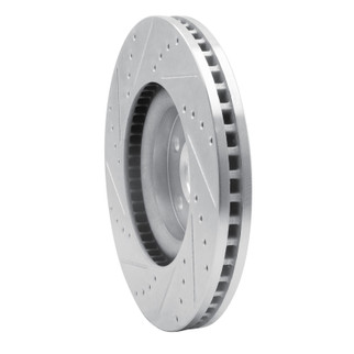 R1 15-20 Ford Edge Front Right Drilled & Slotted Silver Brake Rotor