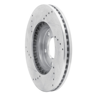 R1 07-08 Ford Edge Front Right Drilled & Slotted Silver Brake Rotor