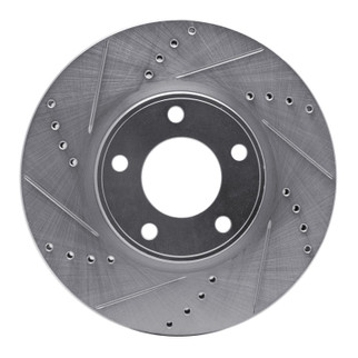 R1 07-08 Ford Edge Front Left Drilled & Slotted Silver Brake Rotor