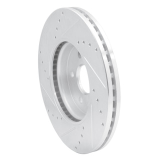 R1 13-22 Buick Encore Front Right Drilled & Slotted Silver Brake Rotor