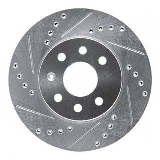 R1 00-02 Daewoo Nubira Front Left Drilled & Slotted Silver Brake Rotor