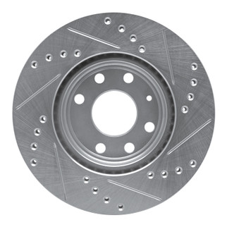 R1 00-02 Daewoo Nubira Front Left Drilled & Slotted Silver Brake Rotor