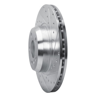 R1 18-25 BMW 430I Gran Coupe Front Right Drilled & Slotted Silver Brake Rotor
