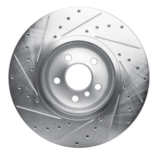 R1 18-25 BMW 430I Gran Coupe Front Right Drilled & Slotted Silver Brake Rotor