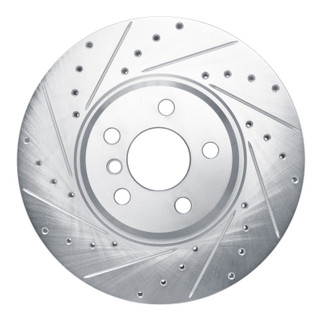 R1 18-25 BMW Z4 Front Left Drilled & Slotted Silver Brake Rotor