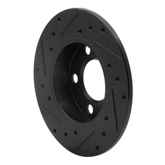 R1 98-24 Audi A1 (Mexico) Rear Right Drilled & Slotted Black Brake Rotor
