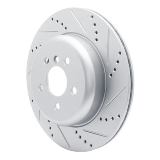 R1 17-25 BMW 330I Left Rear Drilled & Slotted Silver Brake Rotor