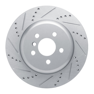 R1 17-25 BMW 230I Right Rear Drilled & Slotted Silver Brake Rotor