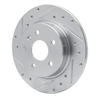 R1 11-22 Buick Encore Rear Left Drilled & Slotted Silver Brake Rotor