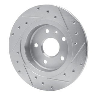 R1 11-22 Buick Encore Rear Left Drilled & Slotted Silver Brake Rotor