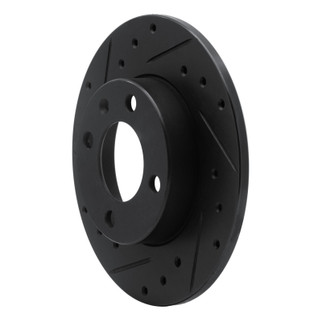 R1 86-93 Volkswagen Passat (USA/Canada) Rear Left Drilled & Slotted Black Brake Rotor
