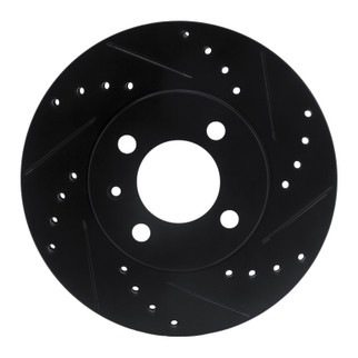 R1 86-08 Volkswagen DERBY (Mexico) Front Right Drilled & Slotted Black Brake Rotor
