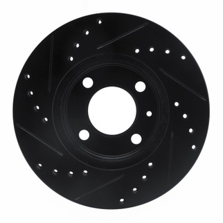 R1 86-08 Volkswagen DERBY (Mexico) Front Right Drilled & Slotted Black Brake Rotor